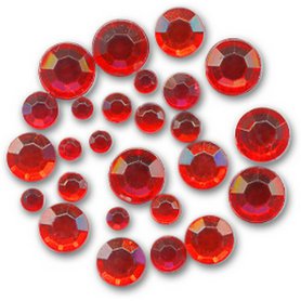 Akrylové kamínky v dóze ploché Meyco (2-4 mm, 300 ks) - červené