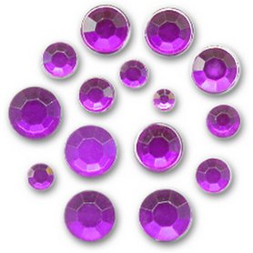 Akrylové kamínky v dóze ploché Meyco (2-4 mm, 300 ks) - fialové